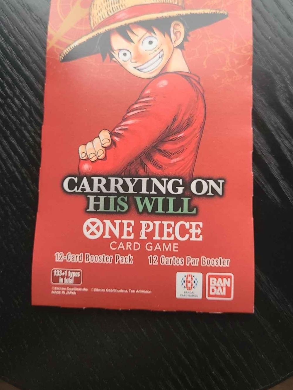 Onepiece Carrying On His Will Booster Pack - Red with Straw Hat Art